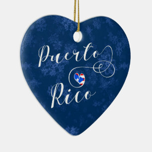 Puerto Rico Heart, Julgran Julgransprydnad Keramik