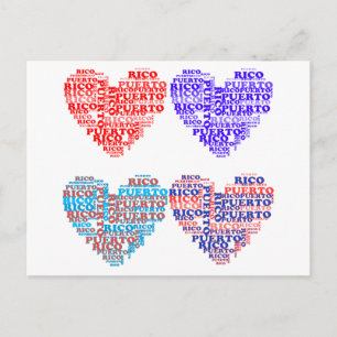 Puerto Rico Hearts Products Vykort