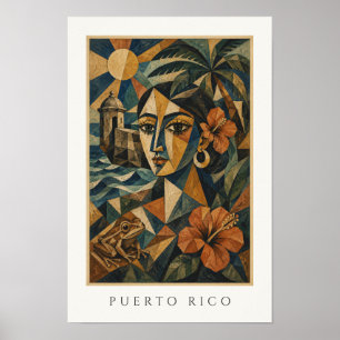 Puerto Rico Heritage Art   Boricua Island Travel Poster