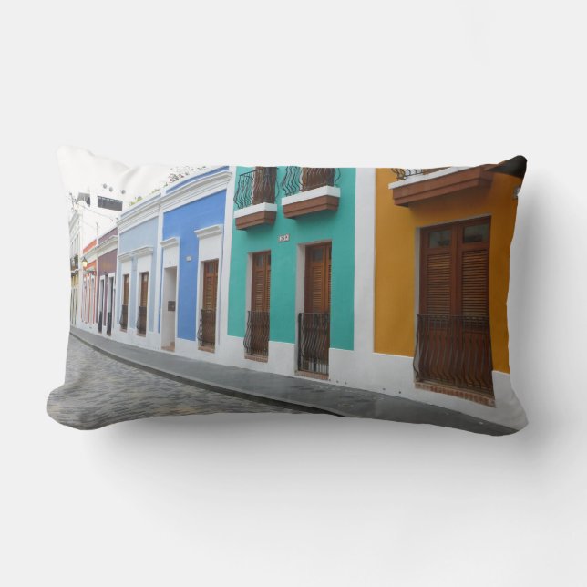 Puerto Rico Houses in Old San Juan Pillow Lumbarkudde (Framsida)