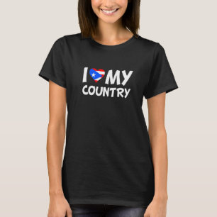 Puerto Rico I Kärlek My Land Boricua Flagga Heart T Shirt