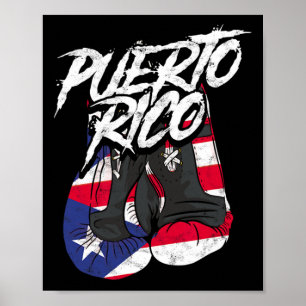 Puerto Rico in Boxing Glove - Hispanic Boxing Fig Poster
