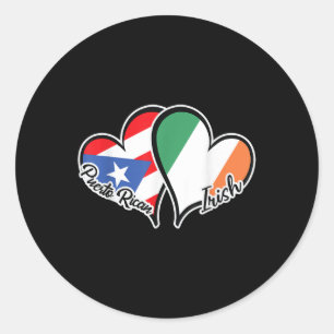 Puerto Rico Ireland Flagga halv Puerto Rican halv Runt Klistermärke