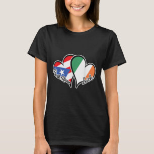 Puerto Rico Ireland Flagga halv Puerto Rican halv T Shirt