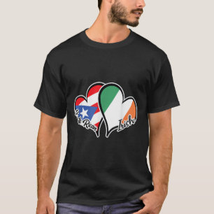 Puerto Rico Ireland Flagga halv Puerto Rican halv  T Shirt