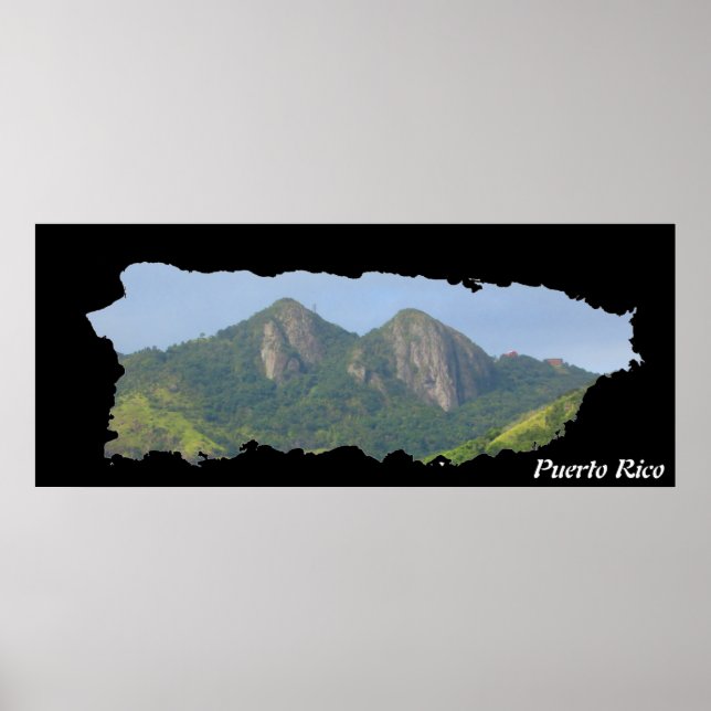 Puerto Rico Island Karta Cayey Poster (Framsidan)
