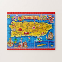 Puerto Rico Island Map 11x14 Puzzle Pussel