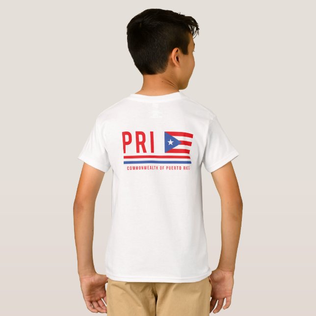 Puerto Rico ISO-kod Alha 3 Design T-Shirt (Hel baksida)