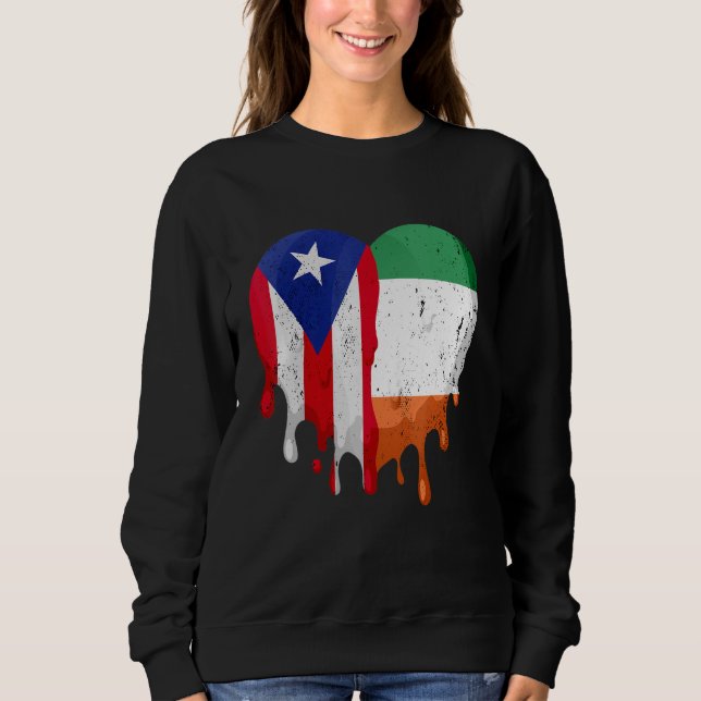 Puerto Rico Italy Flag Heart Citizen Grown Patriot T Shirt (Framsida)