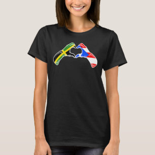 Puerto Rico Jamaica Flagga Puerto Rican Jamaican H T Shirt