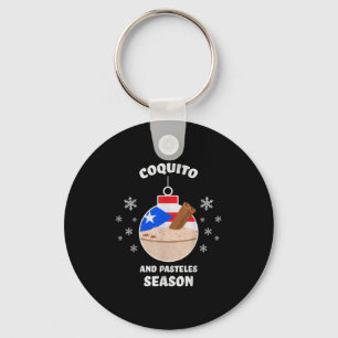 Puerto Rico jul Coquito och Pasteles säsong Nyckelring