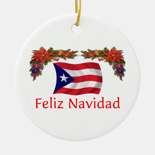 Puerto Rico jul Julgransprydnad Keramik (Framsidan)