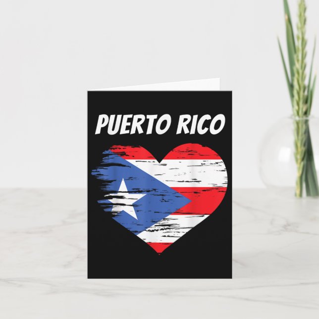 Puerto Rico Kärlek Heart Flagga Gift Puerto Rican  Kort (Framsida)