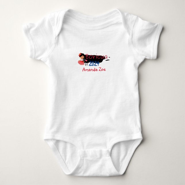 Puerto Rico Karta Baby Oneseis T Shirt (Framsida)