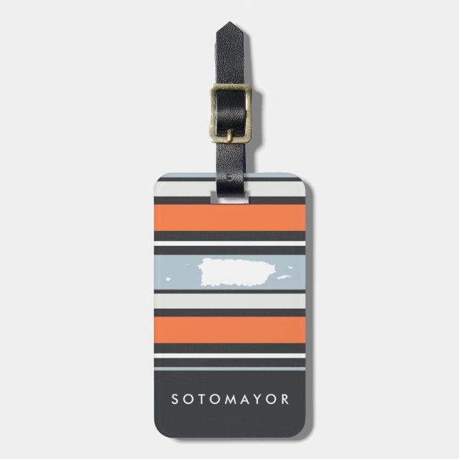 Puerto Rico Karta: Moderna Rand:Personaliserad Bagagebricka (Vertikal Framsida)