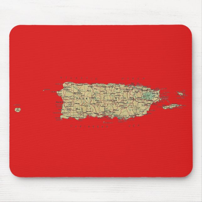 Puerto Rico karta Mousepad Musmatta (Framsidan)