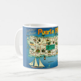 Puerto Rico Karta Mugg