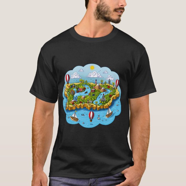 Puerto Rico-karta T Shirt (Framsida)