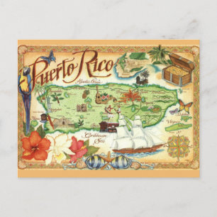 Puerto Rico Karta Vykort