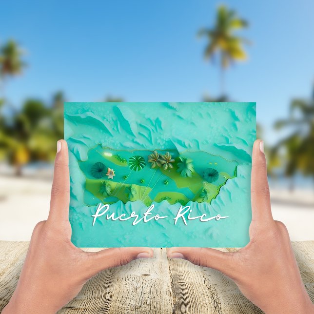 Puerto Rico Karta Vykort (Skapare uppladdad)