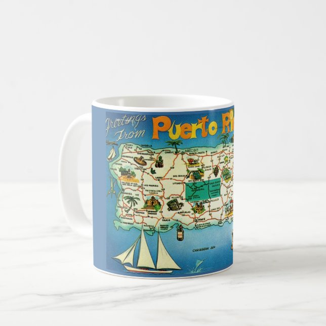 Puerto Rico Kartmugg Kaffemugg (Framsida vänster)