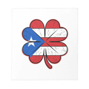 Puerto Rico Klöver Flagga Vintage Gravyr Vektor D Anteckningsblock
