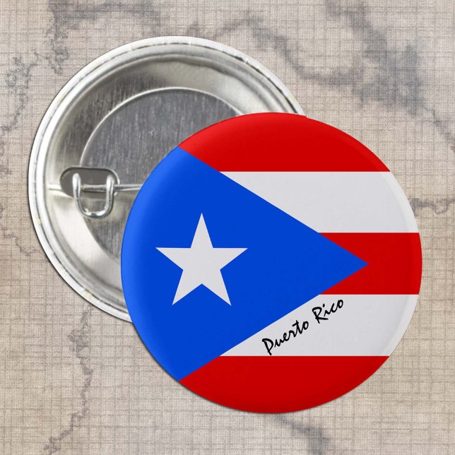 Puerto Rico-knapp, patriotisk Puerto Rican-Flagga Knapp (Skapare uppladdad)