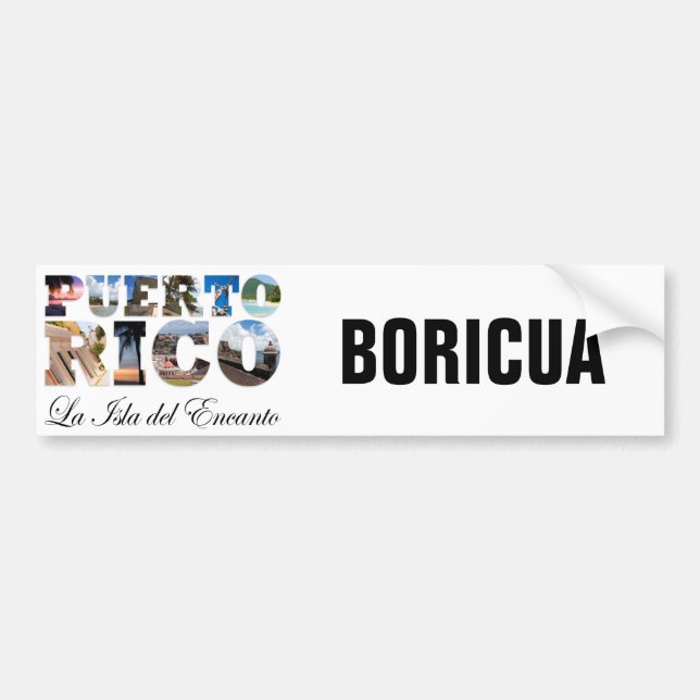 Puerto Rico La Isla Del Encanto Boricua Bildekal (Framsidan)