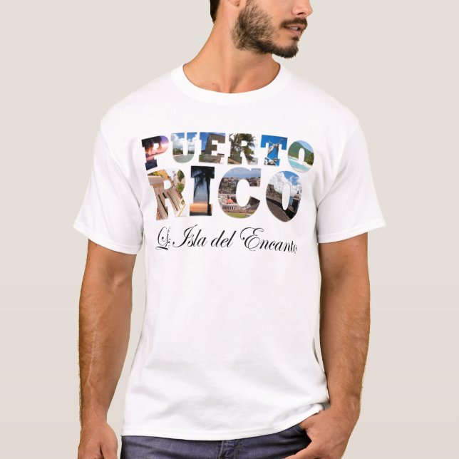 Puerto Rico La Isla Del Encanto Montage Tee (Framsida)