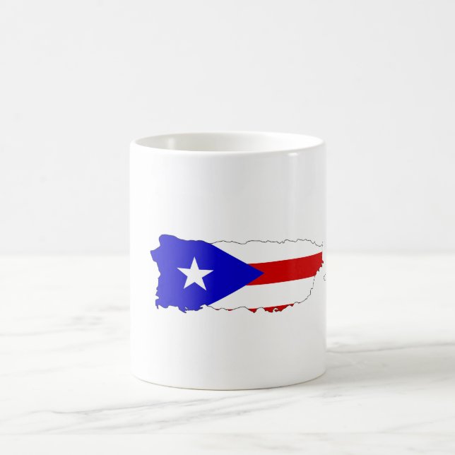 puerto rico land flagga karta kaffemugg (Center)