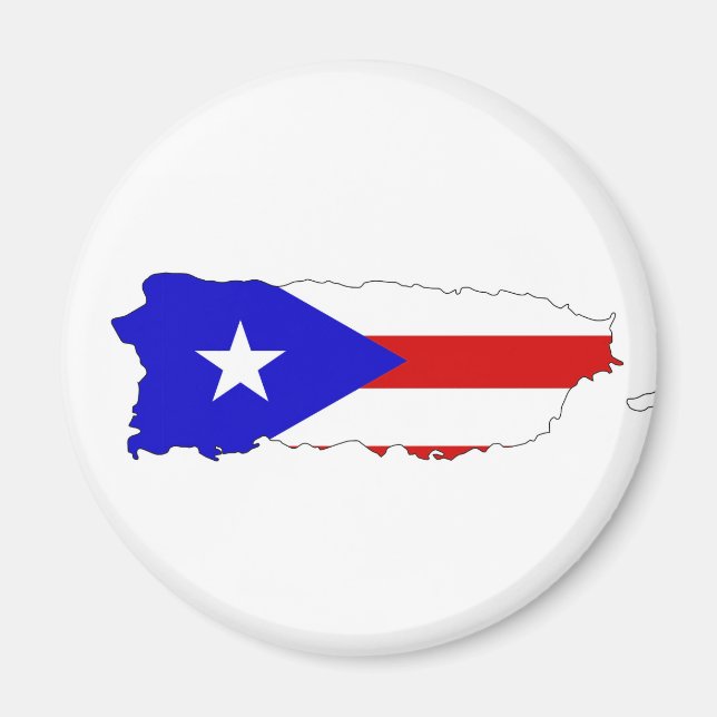 puerto rico land flagga karta magnet (Framsidan)
