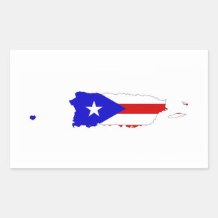 puerto rico land flagga karta rektangulärt klistermärke