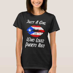 Puerto Rico Läppar Mouth Kärlek Flagga T Shirt