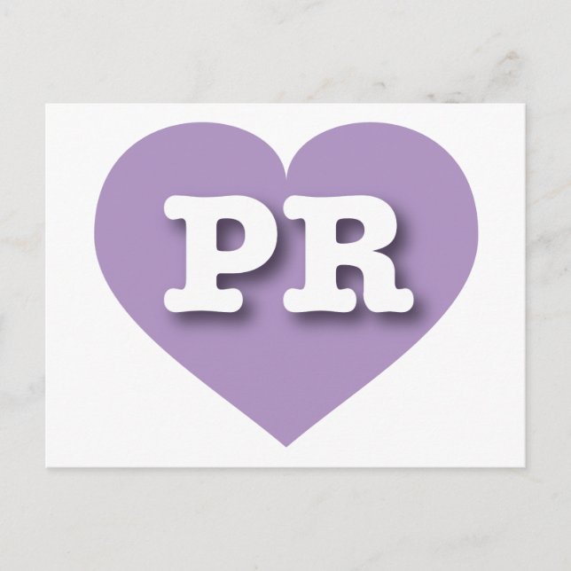 Puerto Rico Lavender Heart - I kärlek PR Vykort (Framsida)