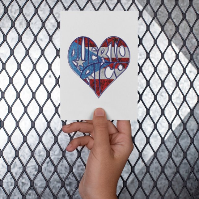 Puerto Rico Love Card  Tack Kort (Puerto Rico Flag heart Love Card)