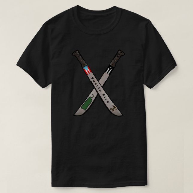 Puerto Rico Machete Flagga Karta Coqui Taino T-Shi T Shirt (Design framsida)