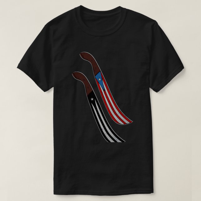 Puerto Rico Machete Flaggor  T Shirt (Design framsida)