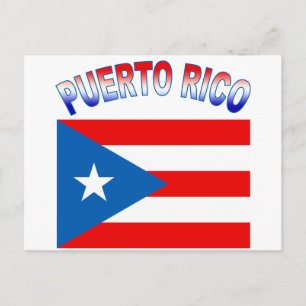 Puerto Rico med Flagga Products Vykort