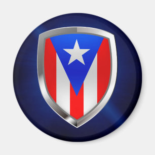 Puerto Rico Metallisk Emblem Magnet