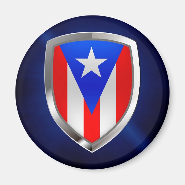Puerto Rico Metallisk Emblem Magnet (Framsidan)