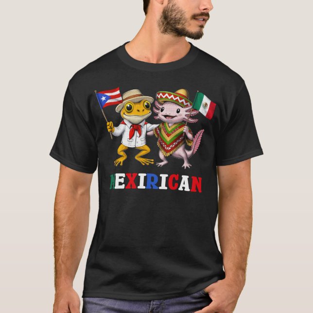Puerto Rico Mexico Heritage T Shirt (Framsida)