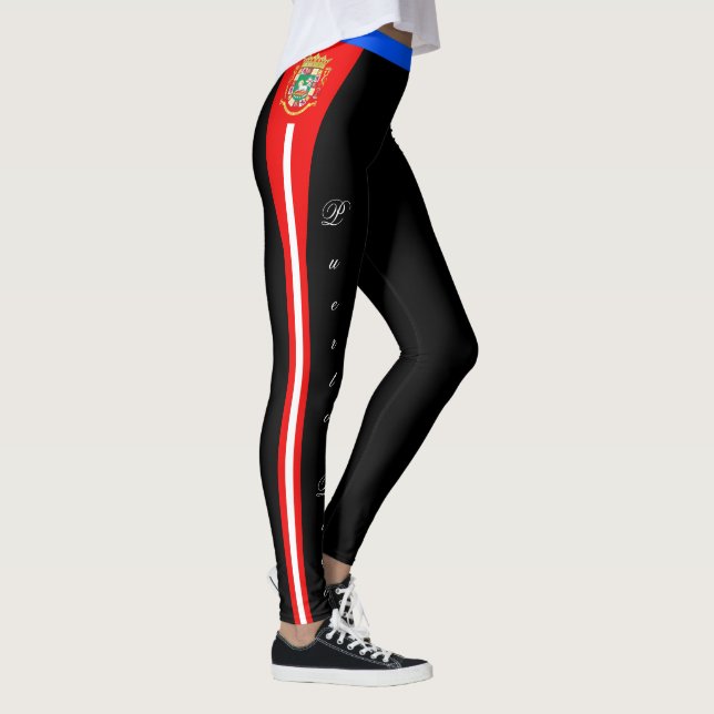 Puerto Rico mode, balkar, Flagga/sport Leggings (Höger)