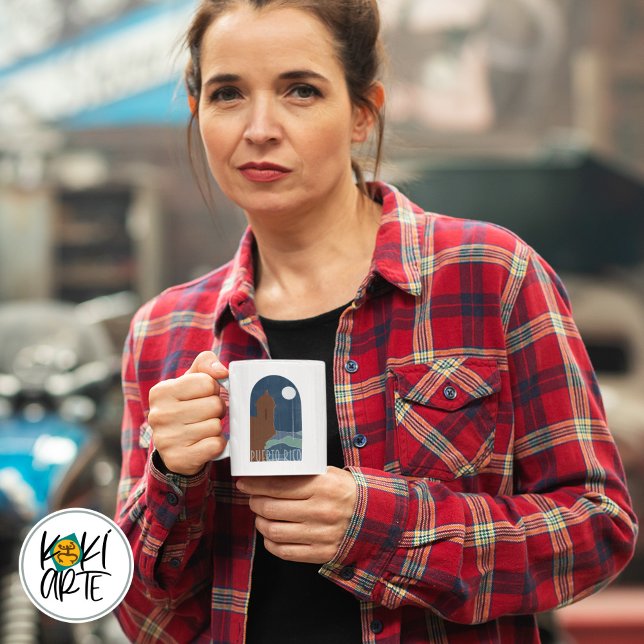 Puerto Rico Morro Garita At Night Arc Kaffemugg (Skapare uppladdad)