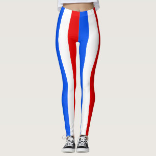 Puerto Rico National Flagga Färg Lodrät Stripe Leggings