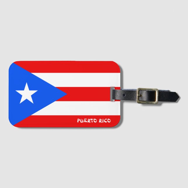 Puerto Rico National Flagga Patriotic Bagagebricka (Framsida horisontal)