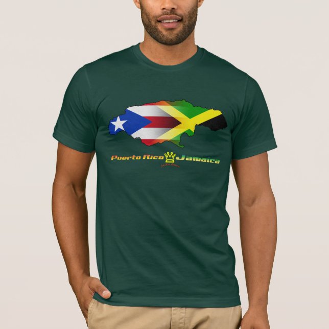 Puerto Rico och Jamaica flagga 2 T Shirt (Framsida)