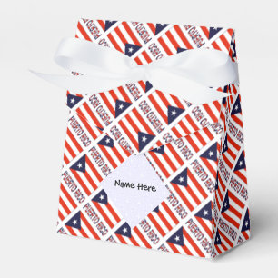 Puerto Rico och Puerto Rican Flagga skrev ditt nam Presentaskar