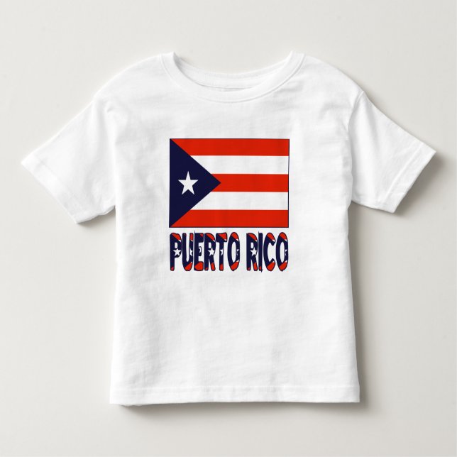 Puerto Rico och Puerto Rican Flagga T-shirt (Framsida)