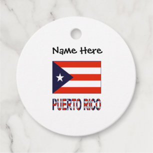 Puerto Rico och Puerto Ricans flagga med ditt namn Gåvor Etiketter