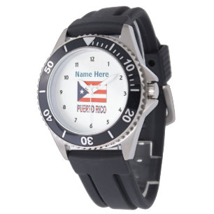 Puerto Rico och Puerto Rico Flagga Personlig Mäns Armbandsur